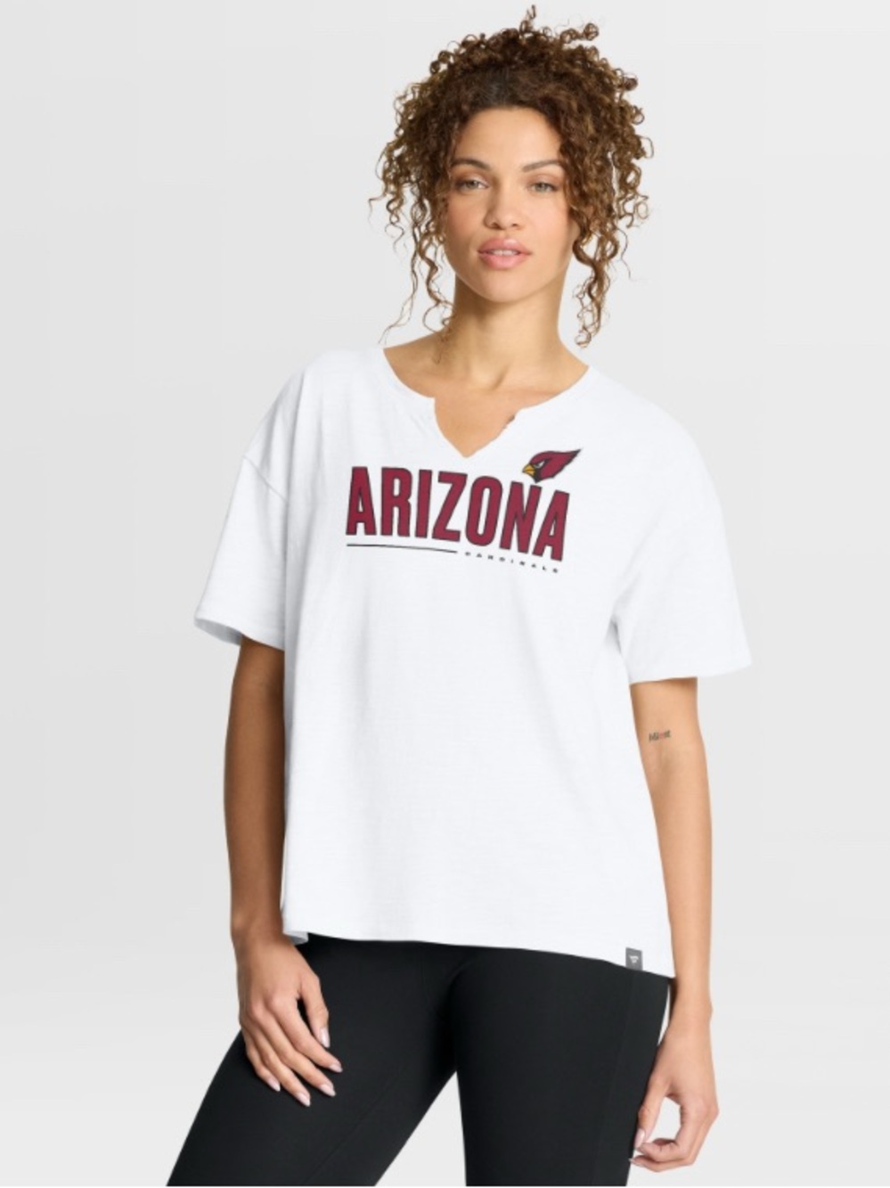 Women's Fanatics White Arizona Cardinals Redzone Slub Boxy T-Shirt